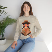 Cartoon Girl in Traditional Poncho Peru Unisex Sweatshirt