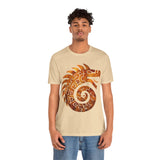 Spiral Quetzalcoatl Feathered Serpent Glyph Style Unisex T-Shirt