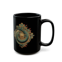 Quetzalcoatl Feathered Sun Glyph Black Mug