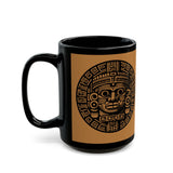 Aztec Totem Mesoamerican Art Illustration Black Mug