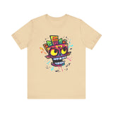 Cyber Aztec Skull Cartoon Style Unisex T-Shirt