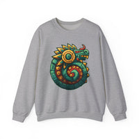 Colorful Quetzalcoatl Sun Serpent Glyph Style Unisex Sweatshirt