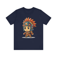 Chibi Aztec Warrior Cartoon Style Unisex T-Shirt