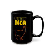 Sacred Inca Llama Emblem Black Mug