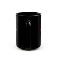 Neon Graffiti Mayan Skull Cartoon Style Black Mug