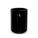 Neon Graffiti Mayan Skull Cartoon Style Black Mug