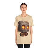 Glow-Eyed Tribal Stone Skull Unisex T-Shirt