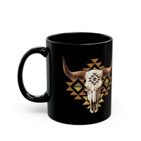 Tribal Bull Skull Earth Symbol Illustration Black Mug