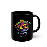 Cyber Aztec Skull Cartoon Style Black Mug