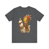 Cute Chibi Inca Warrior and Llama Cartoon Unisex T-Shirt