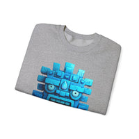 Tlaloc Rain God Blue Mask Glyph Style Unisex Sweatshirt