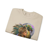 Aztec Quetzalcoatl Priestess Under Moon Unisex Sweatshirt