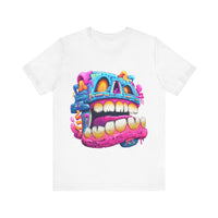 Chunky Neon Mayan Skull Graffiti Style Unisex T-Shirt
