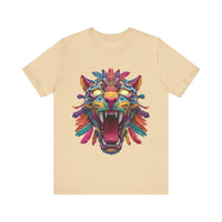 Rainbow Jaguar Mask Comic Style Unisex T-Shirt