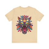Rainbow Jaguar Mask Comic Style Unisex T-Shirt