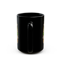 Leopard Aztec Pumpkin & Cactus Vibes Illustration Black Mug