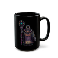 Cyber Temple Techno Priest Pixel Art Black Mug