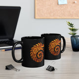 Spiral Quetzalcoatl Feathered Serpent Glyph Style Black Mug