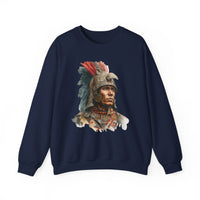 Inca Warrior Watercolor Art and Tribal Pattern Unisex Sweatshirt
