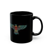 Aztec Free Bird Illustration Black Mug