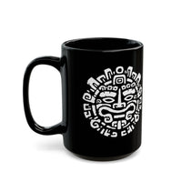 Andean Dual God Symmetry Tribal Glyph Style Black Mug