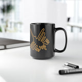 Nazca Lines Style Bird Black Mug