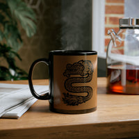 Dragon Aztec Illustration Black Mug