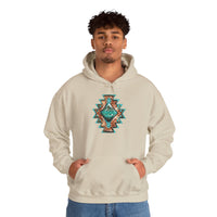 Turquoise Western Aztec Gem Illustration Unisex Hoodie