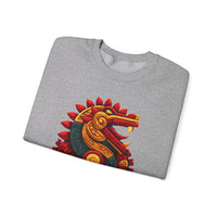 Quetzalcoatl Feathered Sun Serpent Glyph Style Unisex Sweatshirt