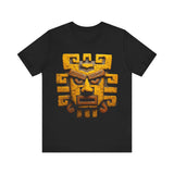 Ancient Andean Warrior Mask Golden Glyph Style Unisex T-Shirt