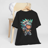 Cyber Aztec Chibi Warrior Neon Style Unisex T-Shirt