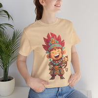 Chibi Maya Warrior and Sacred Monkey Unisex T-Shirt