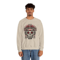 Pixel Art Aztec Skull Totem Unisex Sweatshirt