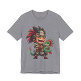 Chibi Aztec Warrior with Baby Quetzalcoatl Serpent Unisex T-Shirt