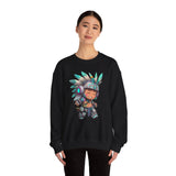 Cyber Aztec Chibi Warrior Neon Style Unisex Sweatshirt