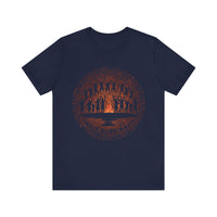 Tribal Ceremony Around Sacred Fire Glyph Style Unisex T-Shirt