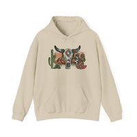Sunset Desert Scene with Aztec Tribal Skull Unisex Hoodie