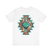 Turquoise Western Aztec Gem Illustration Unisex T-Shirt
