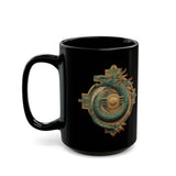 Quetzalcoatl Feathered Sun Glyph Black Mug