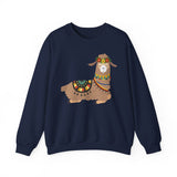 Resting Alpaca In Traditional Ornaments Unisex Sweatshirt