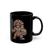 Aztec Blade Hero Pixel Art Black Mug