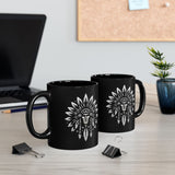 Sacred Tribal Chief Emblem Illustration Black Mug