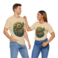 Colorful Quetzalcoatl Sun Serpent Glyph Style Unisex T-Shirt