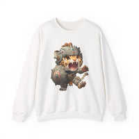 Chibi Mayan Jaguar Warrior with Tribal Shield Unisex Sweatshirt
