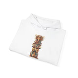 Stacked Tribal Totem Symbols Geometric Faces Unisex Hoodie