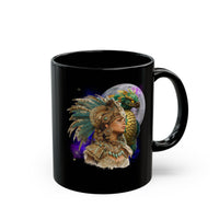 Aztec Quetzalcoatl Priestess Under Moon Black Mug