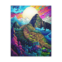 Machu Picchu Psychedelic Stone City Canvas