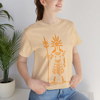 Sun Staff Shaman Tribal Symbol Gold Line Unisex T-Shirt