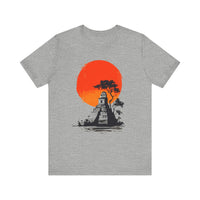 Tikal Sunset Temple Minimalist Art Unisex T-Shirt