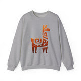 Inca Llama Rock Carving Style Unisex Sweatshirt